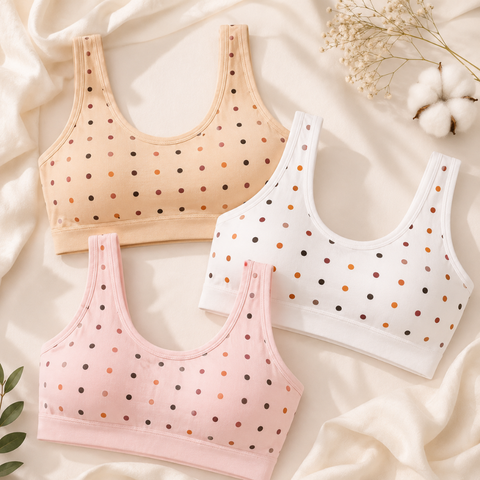Haya Care Soft Cotton Bra – Pack of 3